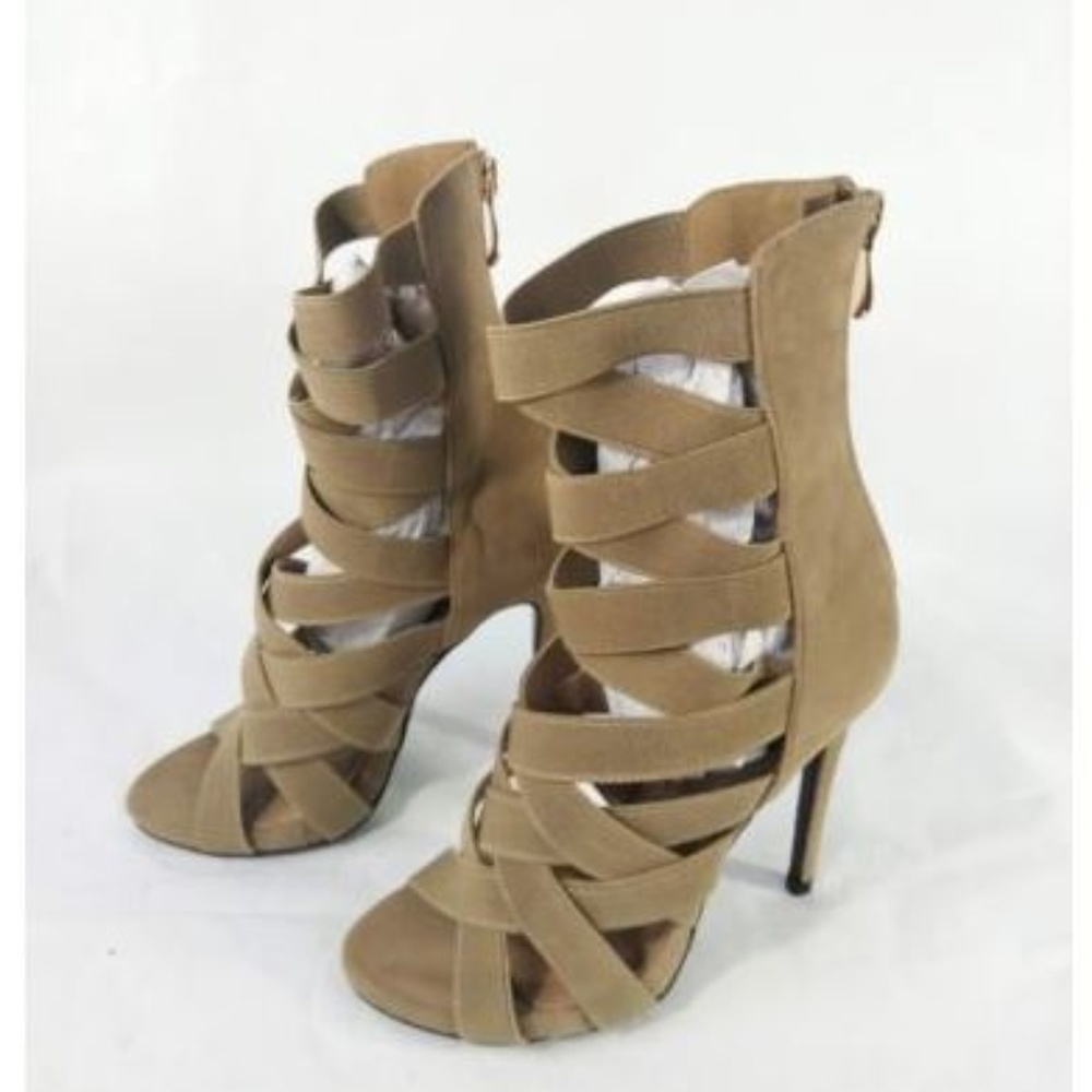 So Me Women's Shoes Heels Straps Beige Size 5.5